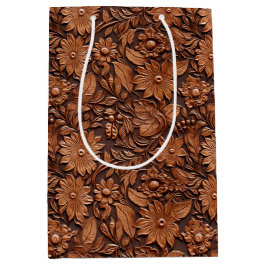 Sacola Para Presentes Média Brown Boho Floral