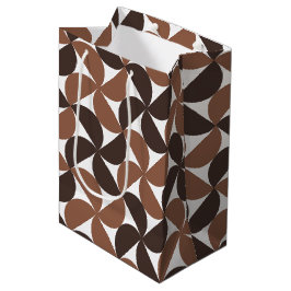 Sacola Para Presentes Média Brown Mid Century Modern Pattern