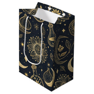 Sacola Para Presentes Média Bruxaria Celestial Mística - Botânico Dourado (2)