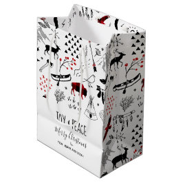 Sacola Para Presentes Média Buffalo Adventures Black & Red Xadrez ID599