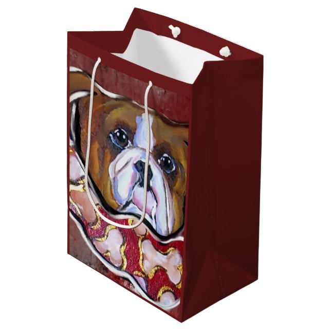 Sacola Para Presentes Média Buldogue (Frente inclinada)