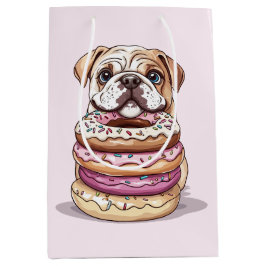 Sacola Para Presentes Média Bulldog Inglês, Rosquinhas borrifadas