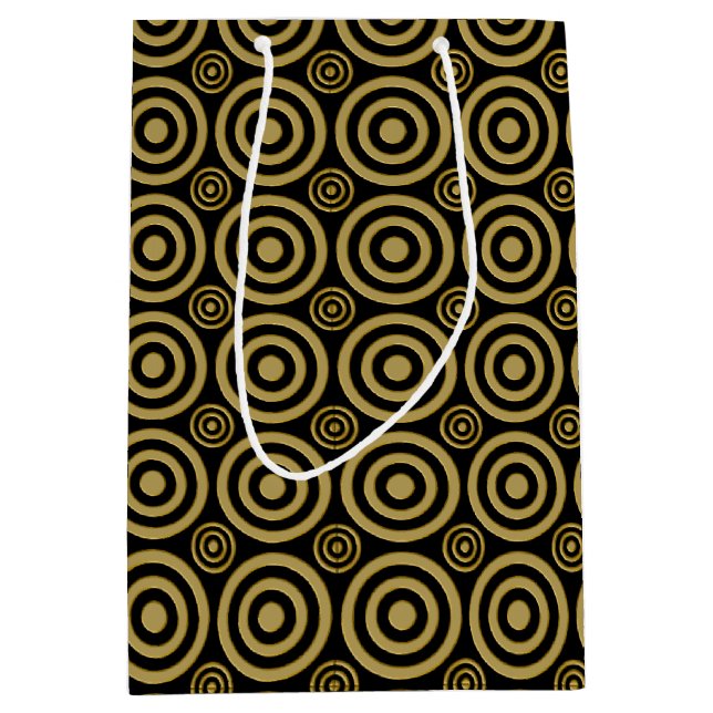 Sacola Para Presentes Média Bullseye-GIFT BAG M-Dourado-Preto (Frente)