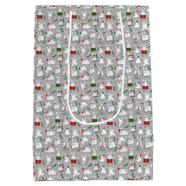 Sacola Para Presentes Média Bunnies de Natal (Verso)