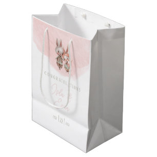 Sacola Para Presentes Média Bunny Chá de fraldas Gift Bag