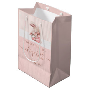 Sacola Para Presentes Média Bunny Chá de fraldas Gift Bag