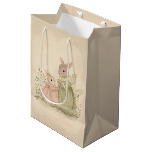 Sacola Para Presentes Média Bunny Rabbit Mãe e Bebê