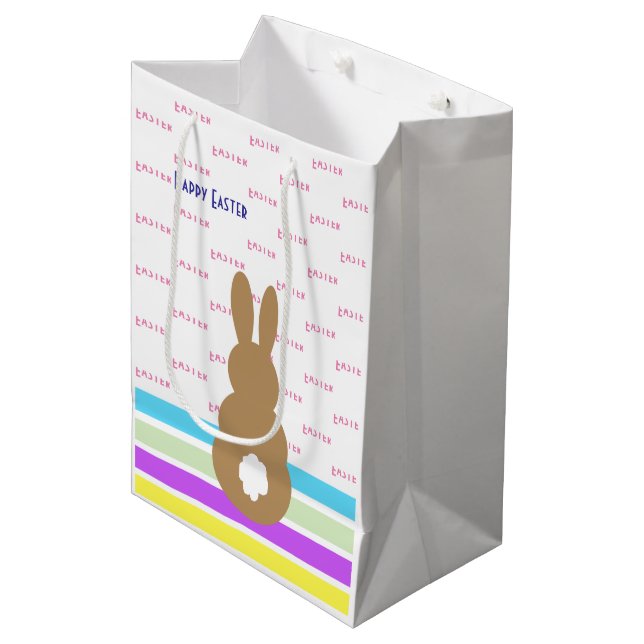 Sacola Para Presentes Média Bunny Silhouette E Felz pascoa (Frente inclinada)