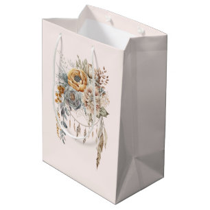 Sacola Para Presentes Média Buquê Boho Flower e Dreamcatcher