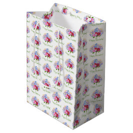 Sacola Para Presentes Média Buquê de flores