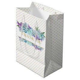 Sacola Para Presentes Média Buquê Rústico Azul Turquesa Festa Chá de Noiva