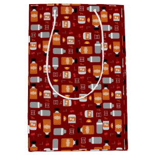 Sacola Para Presentes Média Burbon Whiskey Pattern