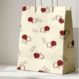 Sacola Para Presentes Média Burgundy Cherries & Sweet Script – Valentine