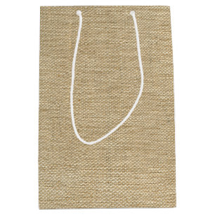 Sacola Para Presentes Média Burlap