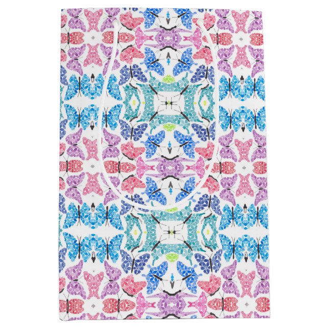 Sacola Para Presentes Média Butterfly Mosaic Gift Bag (Frente)