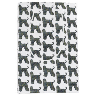 Sacola Para Presentes Média Cachorro afegão e prateleira Silhouch Branco