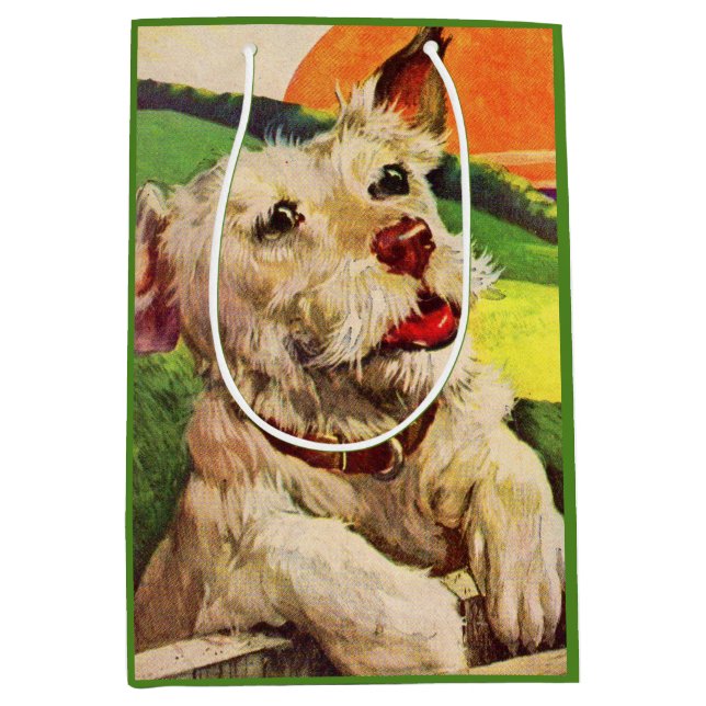 Sacola Para Presentes Média cachorro bonito cachorro (Frente)
