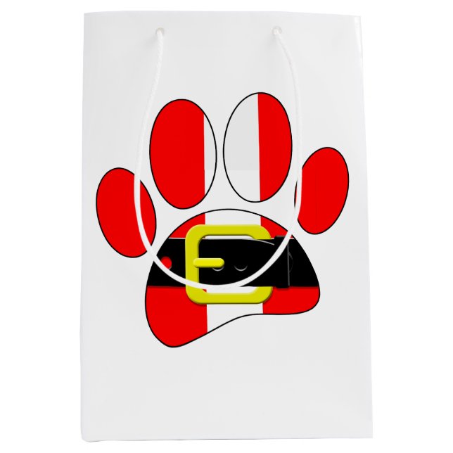 Sacola Para Presentes Média Cachorro de Natal (Frente)