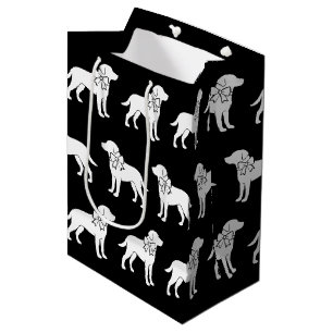 Sacola Para Presentes Média Cachorro Labrador No Grande Arco De Presente