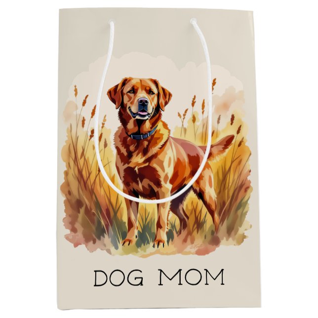 Sacola Para Presentes Média Cachorro Labrador Retriever Fox Red (Frente)