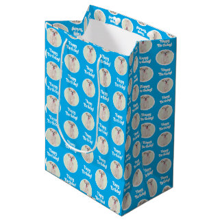 Sacola Para Presentes Média Cachorro Morkie Azul