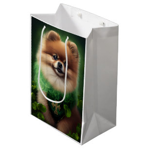 Sacola Para Presentes Média Cachorro Pomerano na Rua.