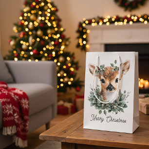 Sacola Para Presentes Média Cachorro Velho Feliz Natal - Vassoura Aquarela
