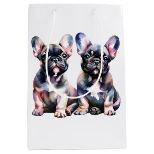 Sacola Para Presentes Média Cachorros bonitos de Bulldog Francês