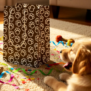 Sacola Para Presentes Média Cachorros de estimação marrom