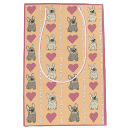 Sacola Para Presentes Média Cachorros fofos, ossos e corações