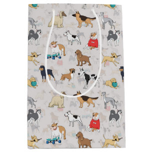 Sacola Para Presentes Média Cães Bons Design Branco