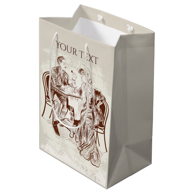 Sacola Para Presentes Média café e amor (Verso inclinado)