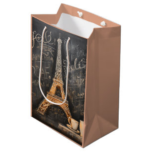 Sacola Para Presentes Média Café Torre Chic Eiffel Café Café Café Chalkboard P