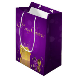 Sacola Para Presentes Média Caixa de presentes de Natal de ouro