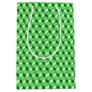 Sacola Para Presentes Média Caixas 3d cromo - esmeraldo verde