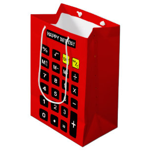 Sacola Para Presentes Média Calculadora Red Birthday