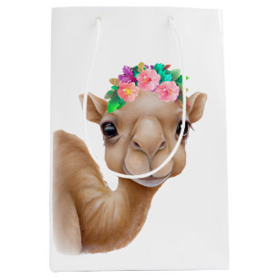 Sacola Para Presentes Média Camelo bebê adorável