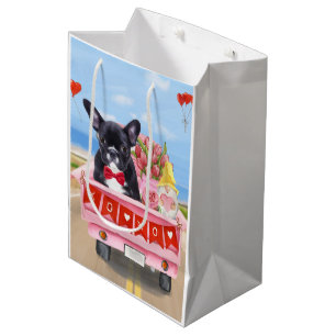 Sacola Para Presentes Média Caminhão Dia de os namorados do Buldogue Francês