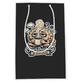 Sacola Para Presentes Média Camiseta Engraçada Pensando Excessivamente Em Anda