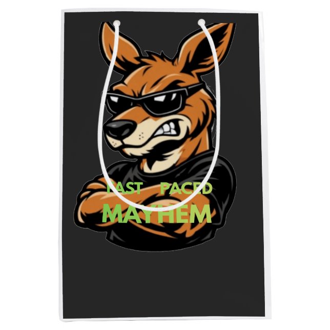 Sacola Para Presentes Média Camiseta Preta de Algodão com Estilo de Canguru Le (Frente)