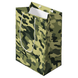 Sacola Para Presentes Média Camo Verde