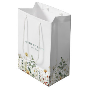 Sacola Para Presentes Média Campo de Flores Silvestres de Verão Negócios