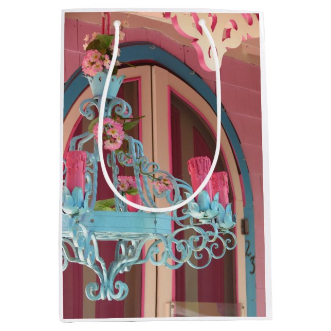 Sacola Para Presentes Média Candelabra e rosa - Vineyard de Martha (Frente)