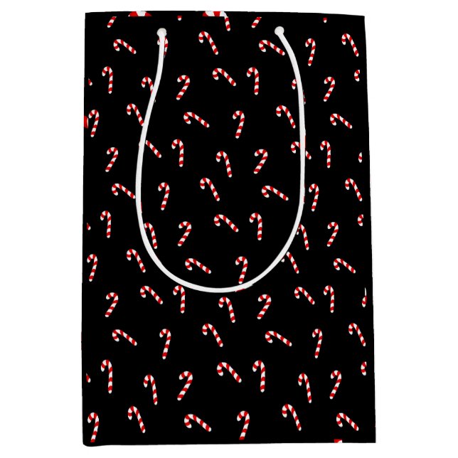 Sacola Para Presentes Média Candy Cane (Frente)