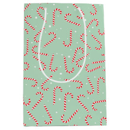 Sacola Para Presentes Média Candy Canes