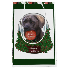 Sacola Para Presentes Média Cane Corso Christmas