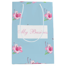 Caneca azul com Lírios rosa