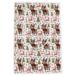 Sacola Para Presentes Média Caneca floral fofa de rena