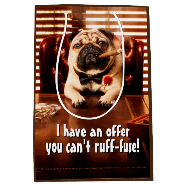 Sacola Para Presentes Média Cão de lagosta (Frente)