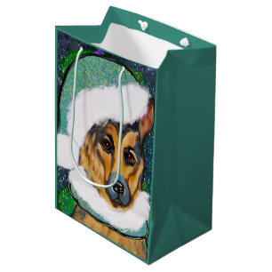 SACOLA PARA PRESENTES MÉDIA CÃO PASTOR ALEMÃO